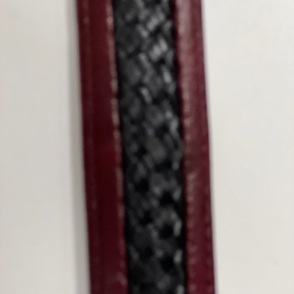 Glove Leather Lejor Belt , size 36. Red with Blue Braid
